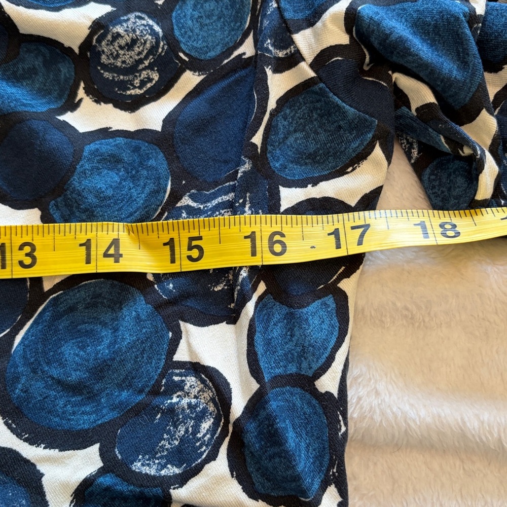 Boden Navy and White circle jersey knit 3/4 Sleeve Dress sz 12 14 euro 16 - Picture 8 of 11